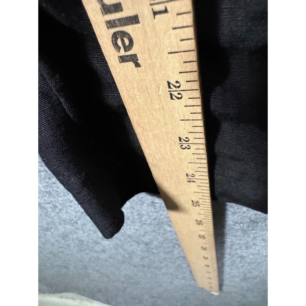 HM Black Linen Blend High Waisted Pleated Tapered‎ Trousers Pants Womens Size 4